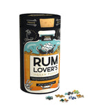 Rum Lover's jigsaw puzzle packaging with puzzle pieces displayed on a white background