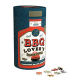BBQ Lover's jigsaw puzzle packaging with small puzzle pieces displayed below on a white background