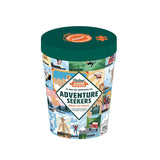 Puzzle box with 'Adventure Seekers' theme on a white background