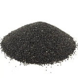 Pile of black sand or gravel on a white background