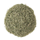 Round piece of sphagnum moss on a white background