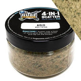 Jar of 4-in-1 Scatter flock blend with black lid on a white background