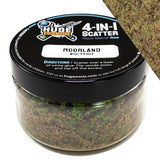 Container of 'Moorland' 4-in-1 Scatter with black lid on a white background