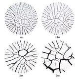 Diagram showing different crack patterns labeled with dimensions on a white background