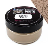 Jar of crackle paste with black lid on a white background