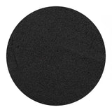 Round black object on a white background