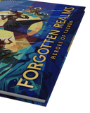 Book titled 'Forgotten Realms: Heroes of Faerun' with colorful cover design on a white background
