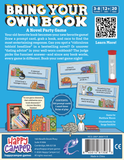 Back cover of a game box for 'Happy Camper' with illustrations and text.