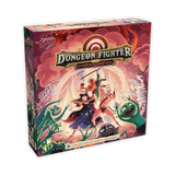 Board game box titled 'Dungeon Fighter' with colorful artwork on a black background