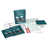 Game box and components of 'How to Host a Murder' on a white background