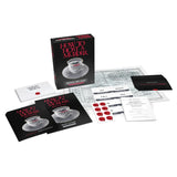Game components including a box, cards, and instructions for 'How to Host a Murder' on a white background.