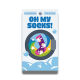 Book cover of 'Oh My Socks!' with colorful sock illustration on a white background
