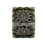 Hymgho Dice: Cogcraft Fidget Set ChronoEngine - Tarnished Gold - 1D6