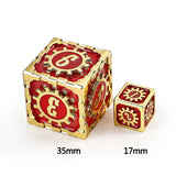 Hymgho Dice: Cogcraft Fidget Set Emberforged - Red and Gold- 1D6