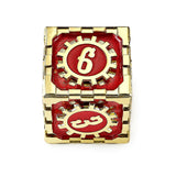 Hymgho Dice: Cogcraft Fidget Set Emberforged - Red and Gold- 1D6