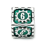Hymgho Dice: Cogcraft Fidget Set Time Machine - Green and Silver - 1D6