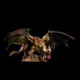 Dragon figurine with detailed scales and wings on a black background