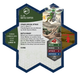 Hexagonal card featuring G. I. Joe Copter with game rules and graphics