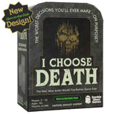 Board game box titled 'I Choose Death' with a dark design and text.