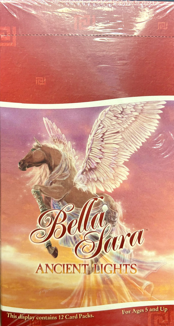 Packaging for Bella Sara Ancient Lights with a winged horse design.