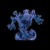 Glowing blue creature on a black background