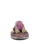Model of a brain with feet on a white background