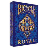 Bicycle Royal playing cards packaging with blue and gold design