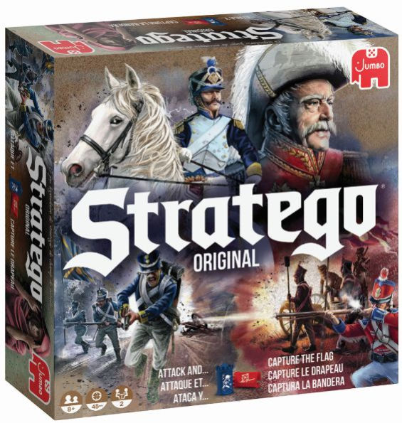 Stratego board game box with soldiers and horse on a Jumbo branded box