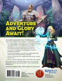Advertisement for a game expansion featuring characters and text about adventure and glory.
