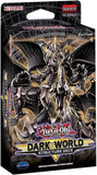 Yu-Gi-Oh! Dark World Structure Deck packaging with dragon illustration and Konami branding.