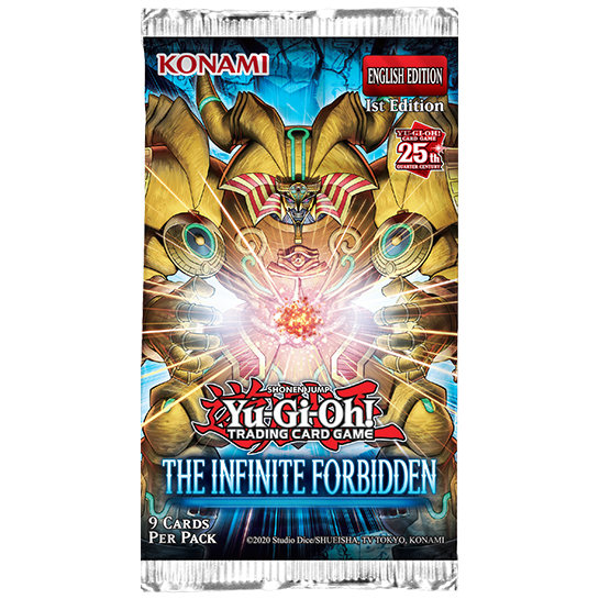 Konami Yu-Gi-Oh! trading card game pack featuring 'The Infinite Forbidden' on a white background.