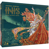 Board game box with fantasy design featuring a character on a horse against a scenic background
