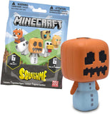 Squishme Minecraft figure next to its packaging