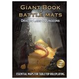 Book cover of 'Giant Book of Battle Mats' for Dragon Lairs & Dungeons with a fantasy scene.