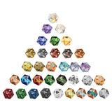 Assorted colorful polyhedral dice set on a white background