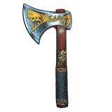 Decorative axe with a detailed design on a white background