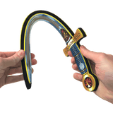 Decorative bow held by two hands on a transparent background
