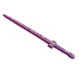 Decorative purple sword with floral patterns on a transparent background