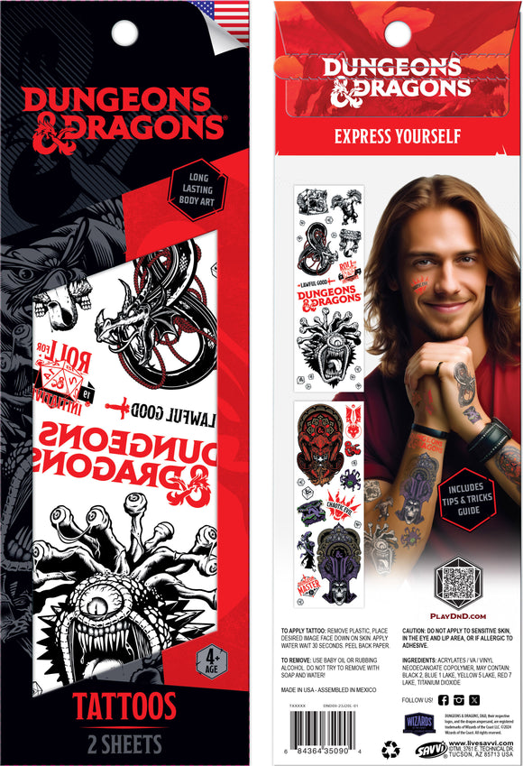 D&D themed temp tattoos