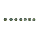Green decorative balls on a white background