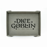 Dice Goblin logo on a gray tray with a white background