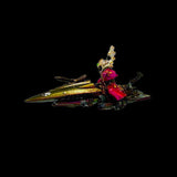 Colorful sculpture on a black background