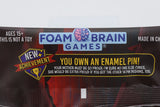 Foam Brain Games packaging with text and branding