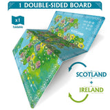 Foldable double-sided board with maps of Scotland and Ireland on a white background