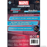 Marvel Champions Wonder Man Hero Pack packaging with text and graphics.