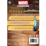 Marvel Champions Hercules hero pack packaging with game details and branding.
