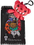 Red plush clip-on toy with a black packaging featuring 'Deddy Bears' branding.