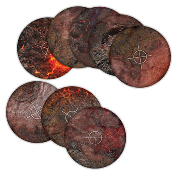 Terrain Crate Gaming Mat: Objective Templates 40mm + 6″ diameter - Hellscape
