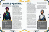 Character profile sheet with two illustrated characters and text on a white background