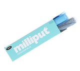 Box of milliput turquoise blue putty on a white background
